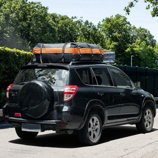 Coast Dachbox – wasserdicht – 560 l – für alle Fahrzeuge – 4,5 kg – 132 x 100 x 43 cm – schwarz und orange