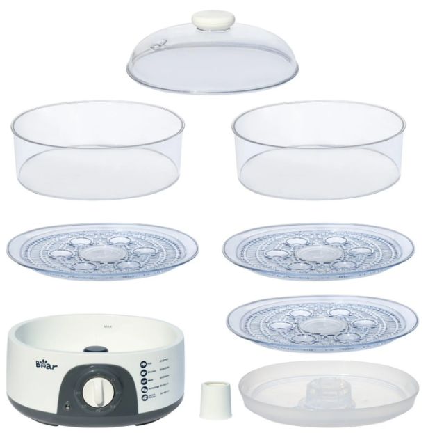 Bear DZG-304 Elektrischer Dampfgarer, 3-stöckig – 29,5 x 25,5 x 37,5 cm – 10 l