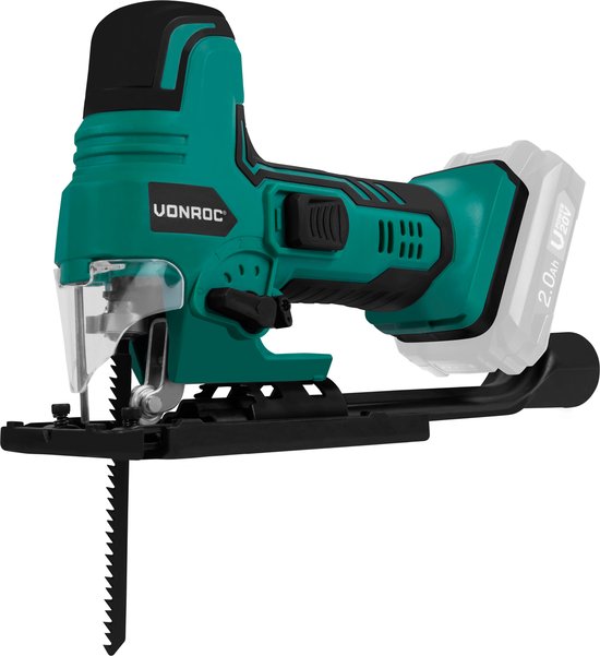 VONROC Akku-Stichsäge VPower 20V - Ergonomischer T-Griff - Einstellbare Geschwindigkeit & Schnittwinkel - Ohne Akku & Ladegerät