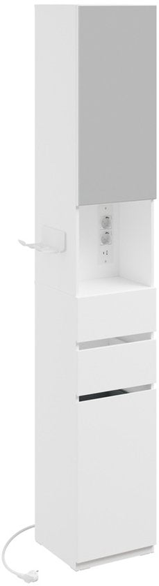SoBuy BZR240-E-W Badezimmerschrank – 30 x 30 x 180,5 cm – Weiß
