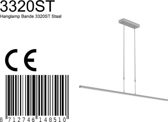 Steinhauer - Pendelleuchte - Bande - Stahl - Acrylmetall - Designleuchte - LED - 3320ST