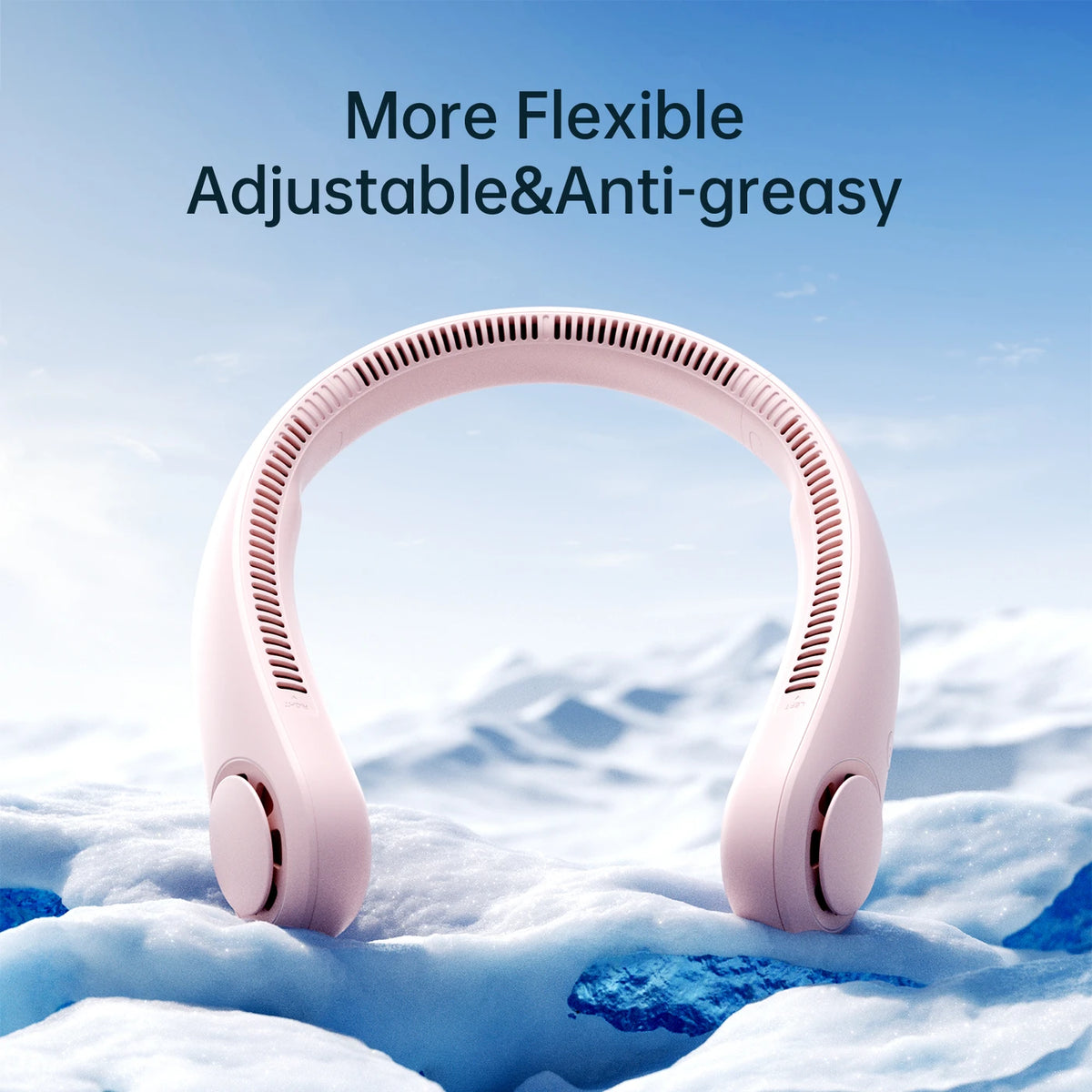 Jisulife Halsventilator Life 3 – Rosa – ohne Flügel – 5 Stufen – 4000 mAh – bis zu 16 Stunden – 78 Lüftungsöffnungen – 253 g
