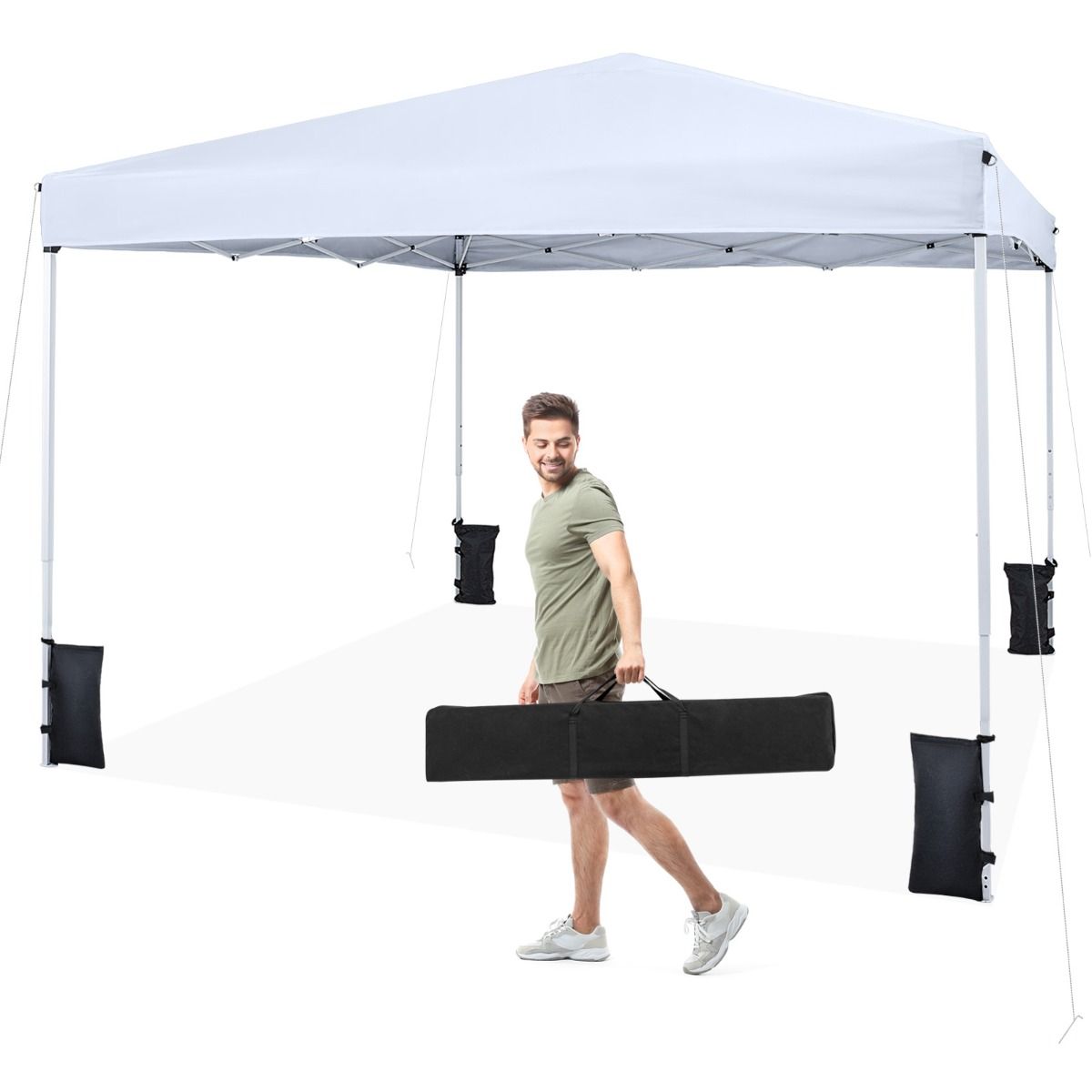 Coast Pop-up-Gartenpavillon – höhenverstellbar – faltbares Partyzelt – weiß 290 x 290 cm