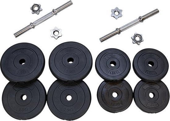 Matchu Sports - Hantelset - Verstellbare Hanteln - Hantelset - Gewichte - 2 x 10 kg - 2er Set - Schwarz