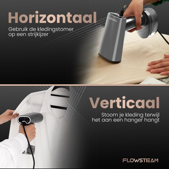 FLOWSTEAM® Luxus-Wäschedampfer - Handdampfer - Wäschedampfer - Matte Gray Edition