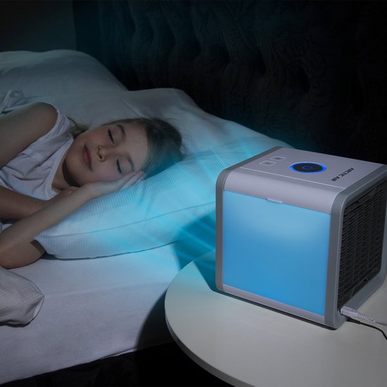 Livington Arctic Air – tragbarer Luftkühler – 7 verschiedene LED-Stimmungslichter – Wasserkühlung – Luftkühler – 3 Geschwindigkeitsstufen – Versandhandelsausgabe