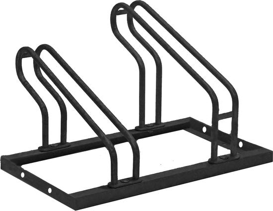 BRASQ Fahrradträger für 2 Fahrräder - Fahrradständer - Fahrradträger - Fahrradhalterung für Boden Inklusive Befestigungsmaterial - Schwarz