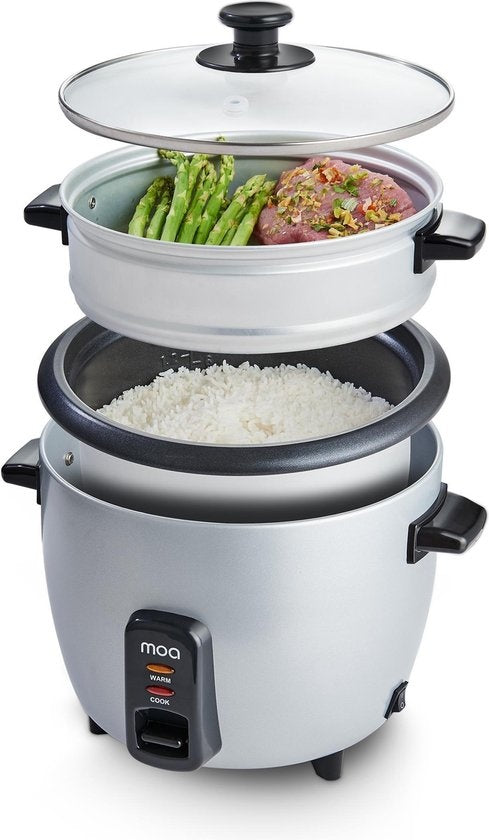MOA Reiskocher mit Dampfgarer 1,5 Liter - Edelstahl - RC18S