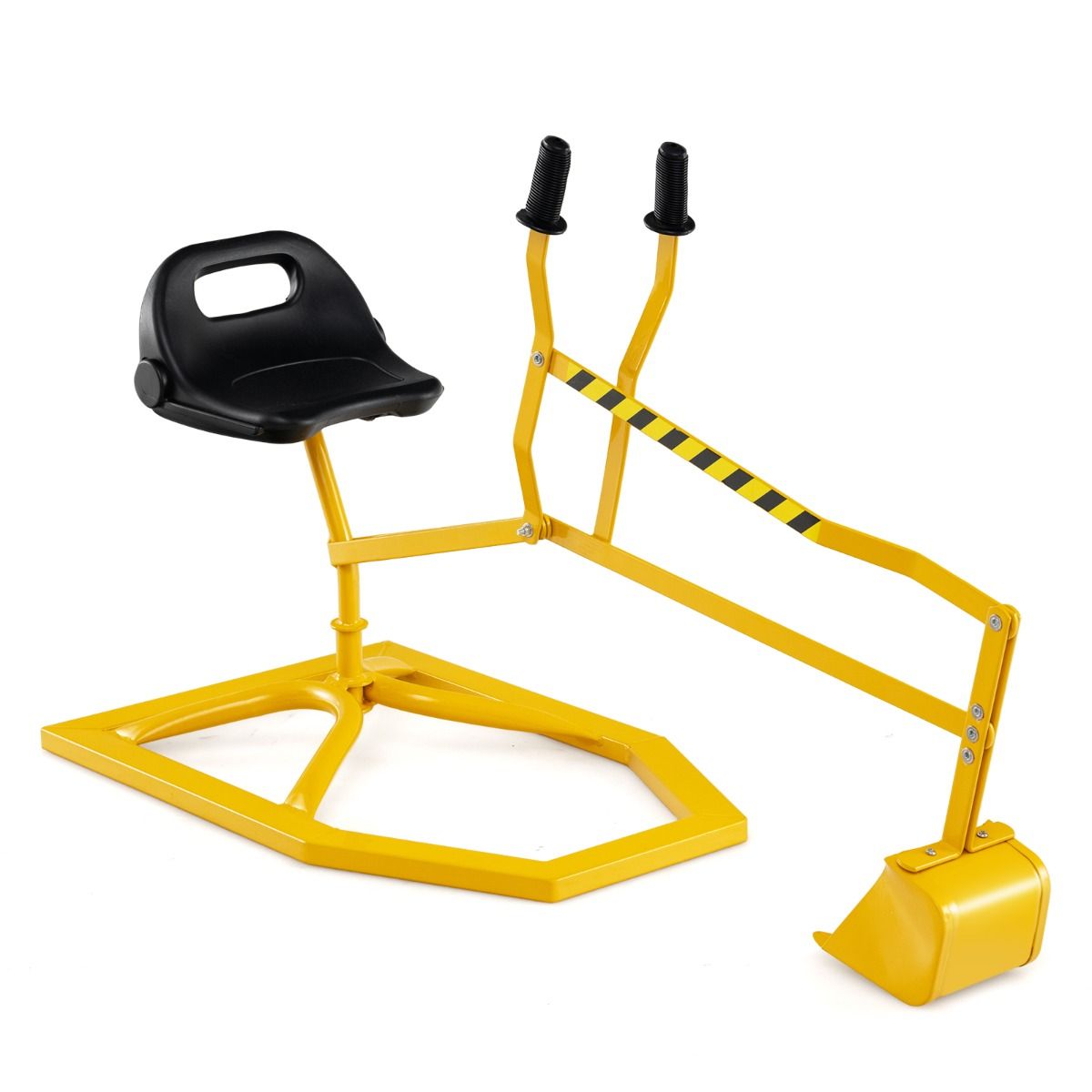 Coast Sitzbagger für Kinder – um 360° drehbar – Bagger aus Metall – gelb