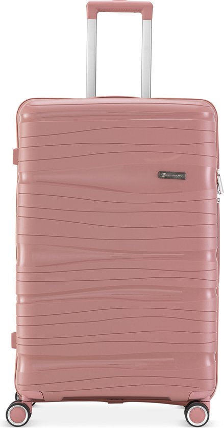 SKYCASES Travelin' Charm - 28-inch großer Reisekoffer - Zahlenschloss - 75 x 51 x 31 cm - 98L - Leicht, wasserdicht & langlebig - Pink