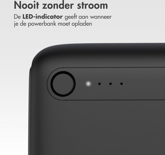 iMoshion® Powerbank 27000 mAh - Schnelles Ladegerät & Batterieanzeige - Geeignet für iPhone & Samsung, u.a. - 18 Watt - USB A, USB C & Micro USB - Schwarz