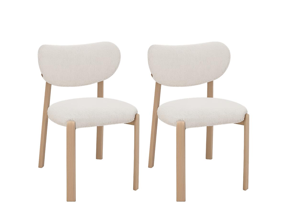Criks Design Vika Esszimmerstuhl – 2er-Pack – Eiche/Beige