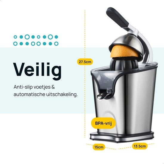 MOA Citruspers - Citrusjuicer - Elektrische Sinaasappelpers - Citroenpers - 2 Perskegels - CJ408