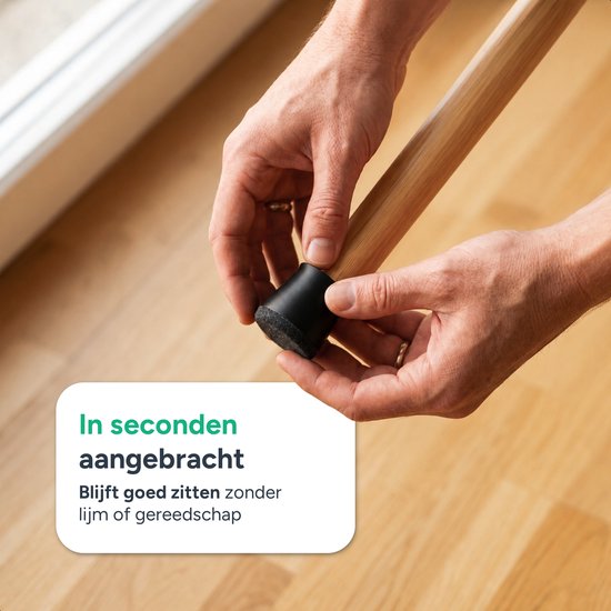 Luft Stuhlfußschutz – 32 Stück – 18–23 mm - Socken - Stuhlfußkappen - Filzgleiter - Stuhlkappen - Stuhlfilzgleiter - Stuhl - Rund - Stuhlfußschutz - Kappen - Söckchen - Filz