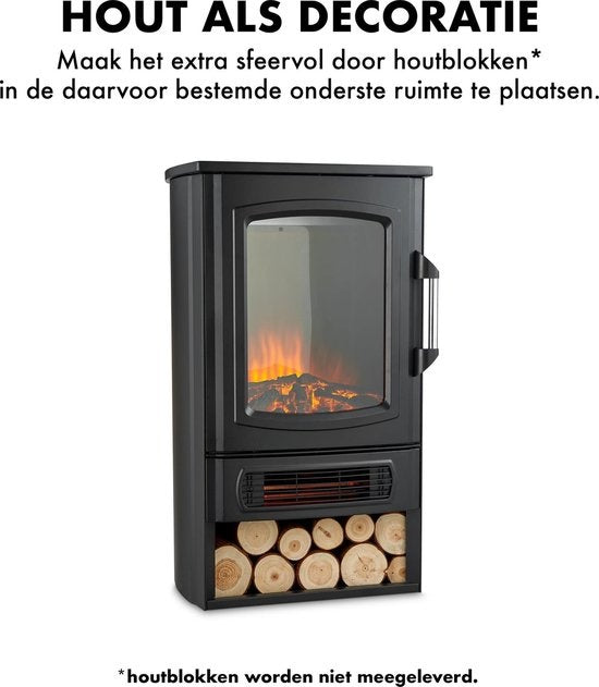 MOA Elektrokamin - Atmosphäre Kamin - Heizung - Realistische Flammen - Platz für dekoratives Holz - ES183