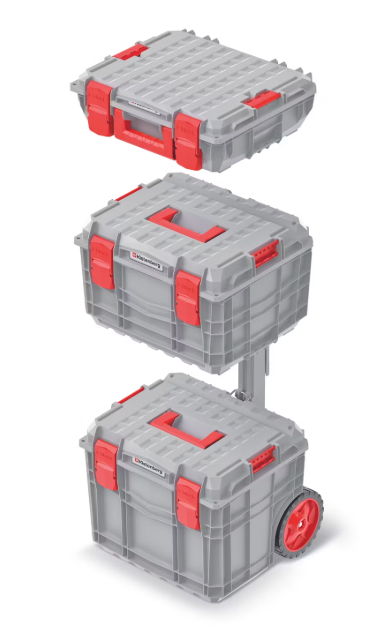 Kistenberg 3-in-1 Mobiler Werkzeugwagen | 450 x 380 x 800 mm | Grau