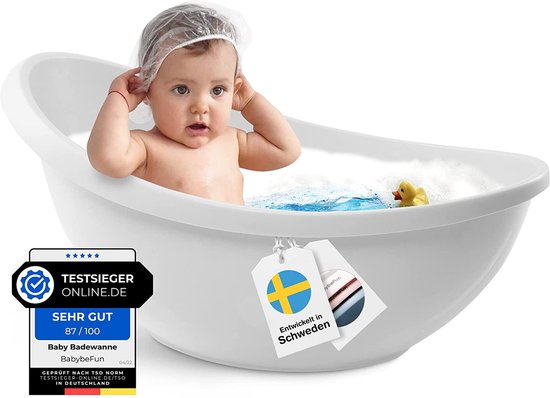Babybadewanne mit Einsatz für Pasborn [Testsieger] rutschfeste Babybadewanne für Babys und Kleinkinder [0-12 Monate] Babybadewanne für Duschbad mit | kleine Nachbarschaft