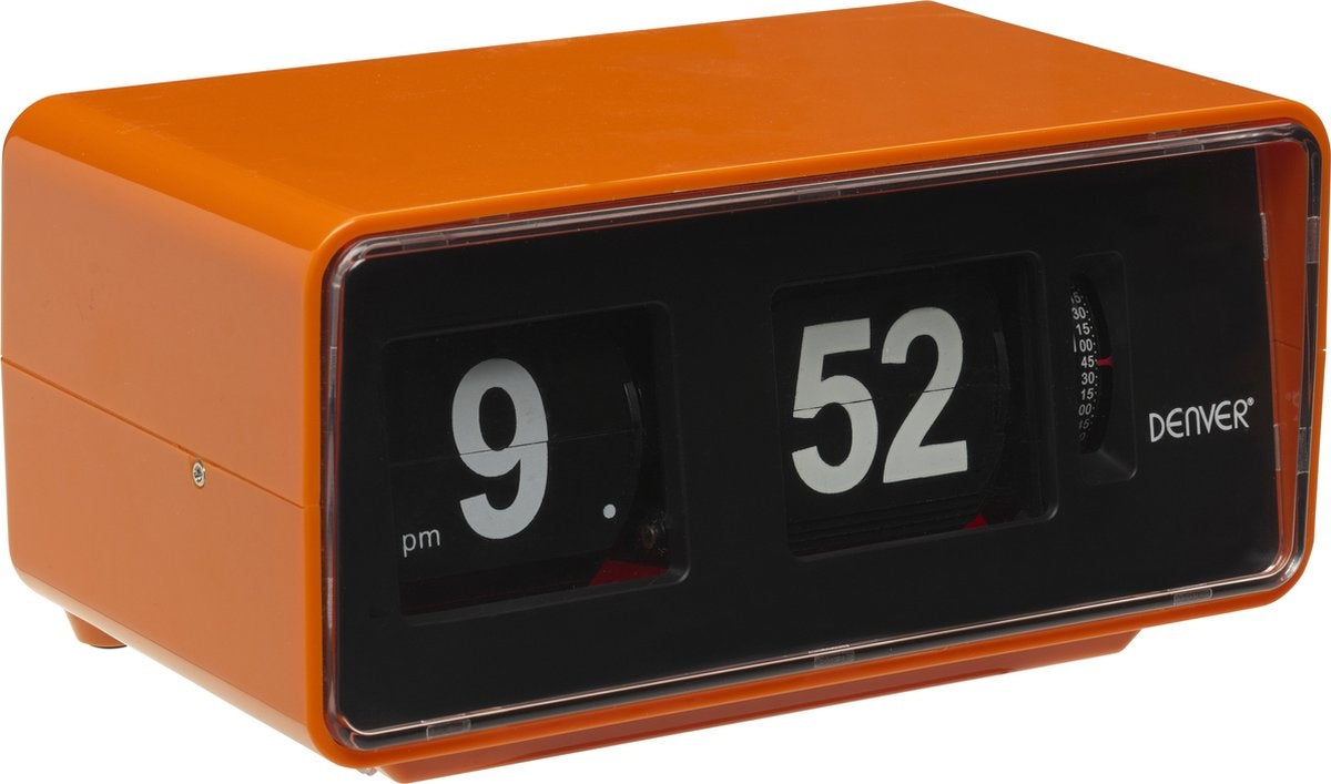 Denver Retro-Uhrenradio - FM-Radio - Retro-Flip von Figuren - CR425 - Orange