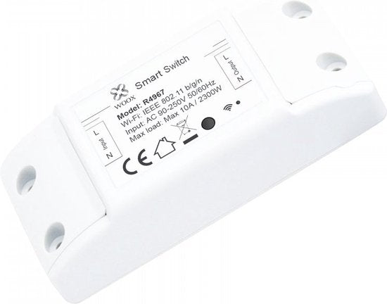 WOOX R4967 Smart WiFi Schalter powered by TUYA, 10A, 2300W, 100-240VAC 50-60Hz, Wi-Fi
