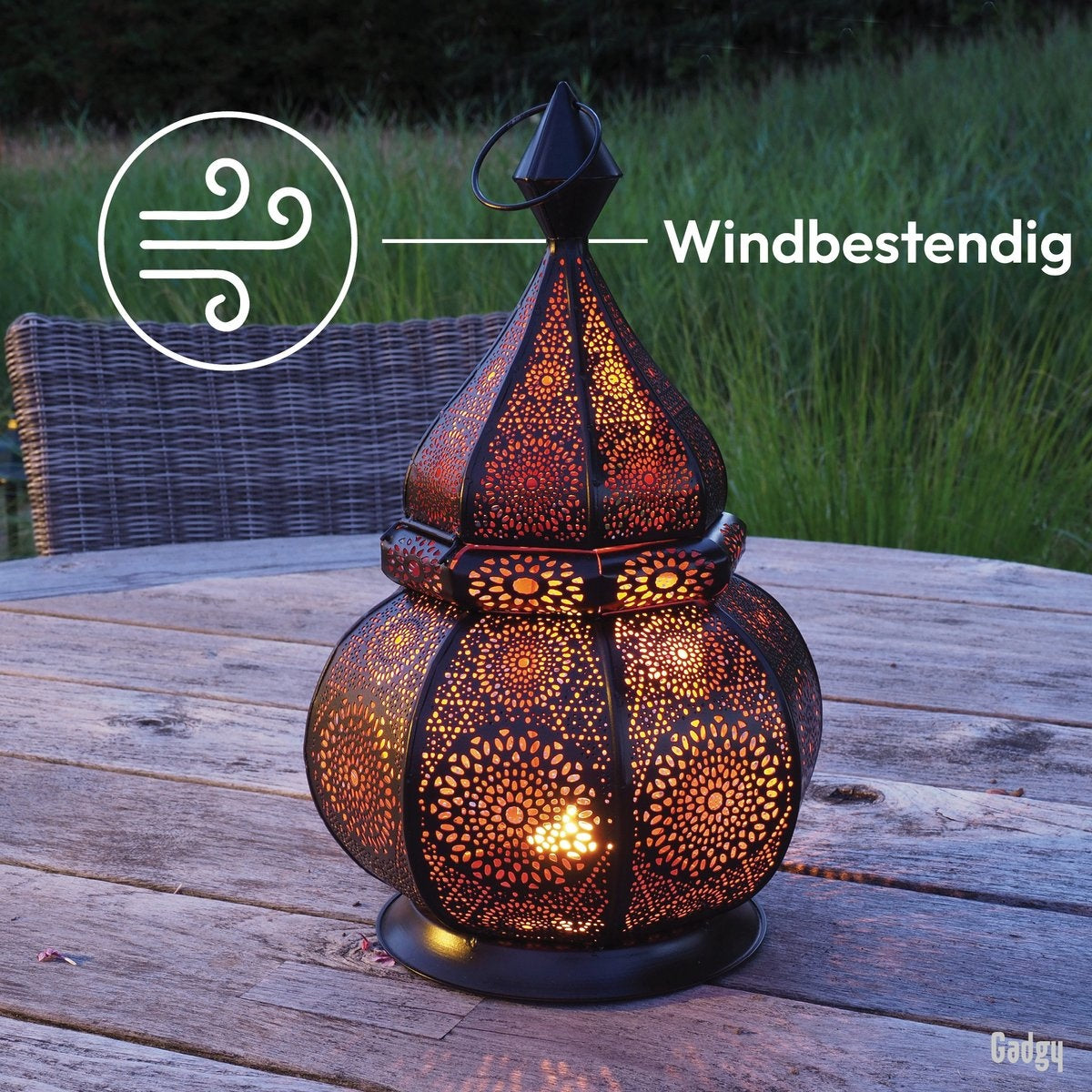 Gadgy Orientalische Laterne - Arabisches Windlicht - Teelichthalter - Teelichthalter - 36 cm - Metall