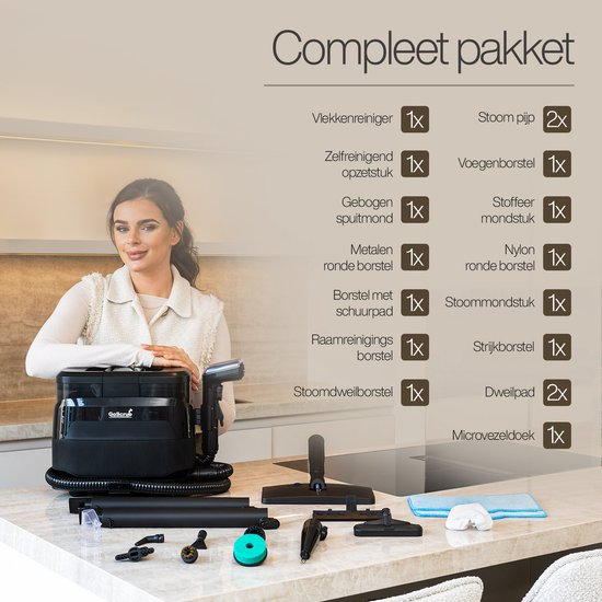 GoScrub® 3-in-1-Teppichreiniger PRO mit Bodenwischer – Dampfreiniger und Fleckenentferner für Sofas und Teppiche – 100 °C Dampf – Sofa-Reiniger – Möbelreiniger – Sitzmöbel-Reiniger