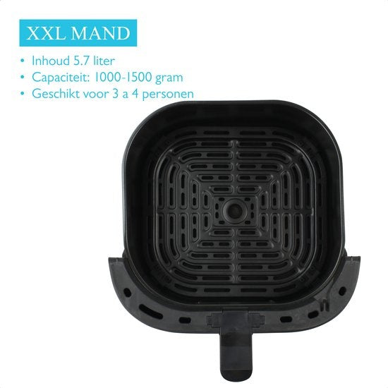 Wartmann WM 2203AF, Keramik Airfryer / Heissluftfritteuse, 5.7 Liter, Waagefunktion, PFAS-frei, schwarz