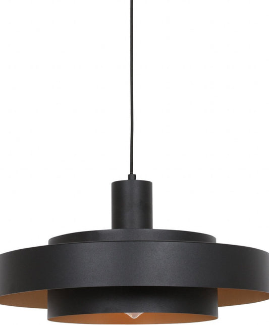 Anne Lighting Hängeleuchte Flinter - Ø50 cm - Metall - E27 - Schwarz