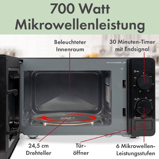 Clatronic MW 791 Schwarz Solo-Mikrowelle für die Arbeitsplatte 20 l 700 W