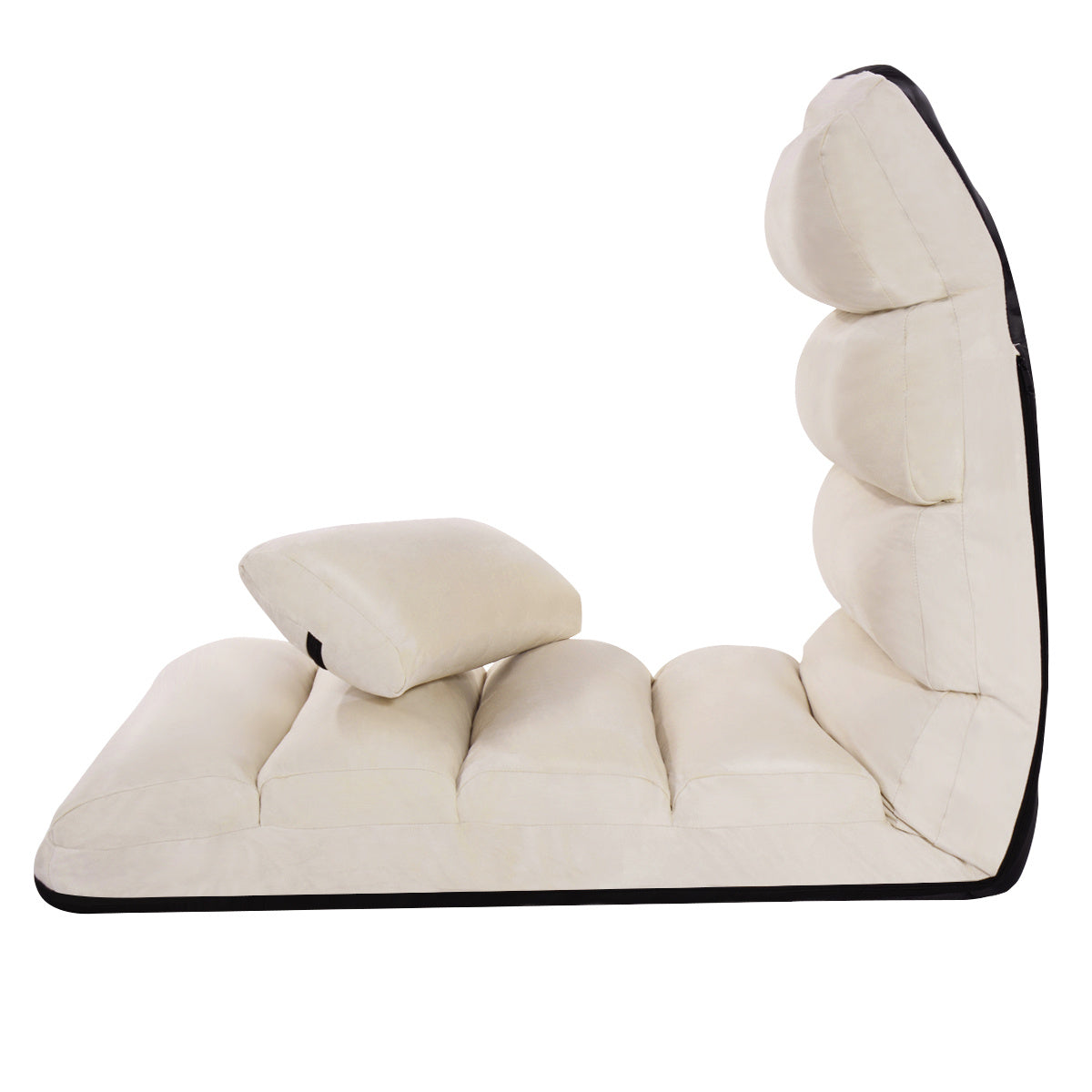 Coast floor chair 5-fach verstellbarer Wildlederkissenstuhl 175 x 55 x 20 cm beige