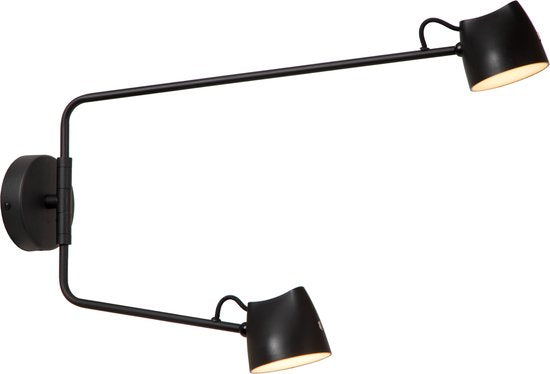 Lucide MILNE – Wandleuchte – dimmbare LED – 2 × 8 W, 2700 K – Schwarz