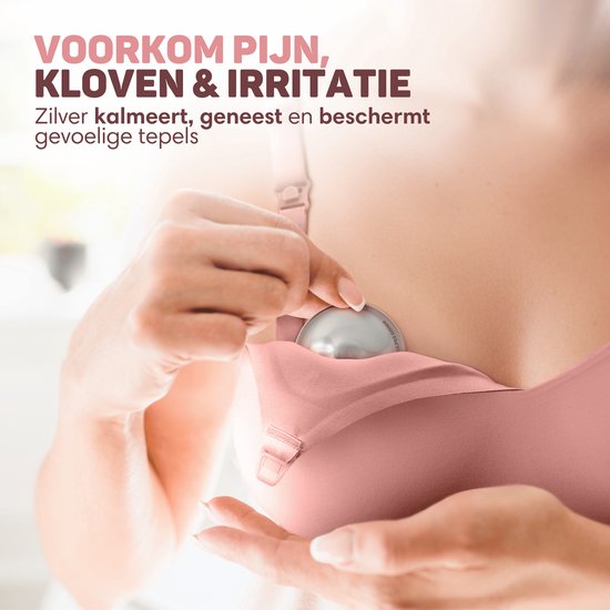 Vulpes Goods® Babycare Silver Nipple Caps - Stillhütchen - 999 Reines Silber - Hypoallergen & Wiederverwendbar - inkl. Aufbewahrungsbox - Größe M