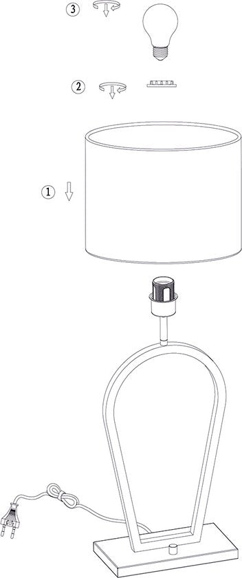 Steinhauer Tischlampe „Stang“ – schwarz – Metall – 3503ZW