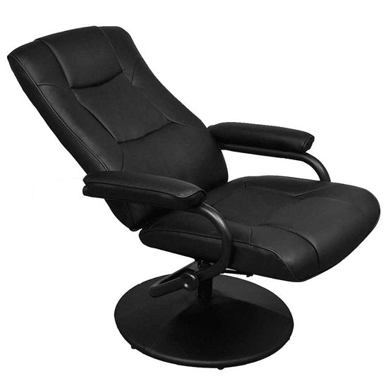 vidaXL – TV-Sessel – mit – Fußhocker – Kunstleder – schwarz
