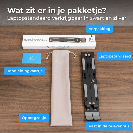 Nuvance Laptop-Ständer – Laptop-Ständer – Verstellbar – bis 17 Zoll – Tablet-Ständer – Laptop-Halterung – Erhöhung