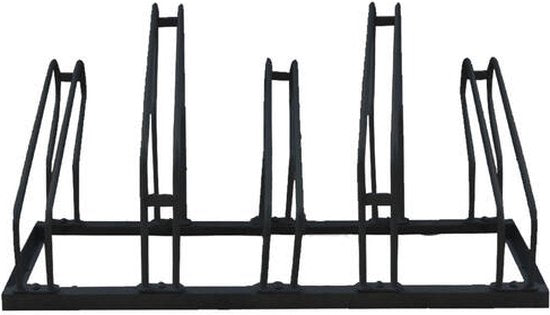 BRASQ Fahrradträger für 5 Fahrräder - Fahrradständer - Fahrradträger - Fahrradhalterung für Boden Inklusive Befestigungsmaterial - Schwarz
