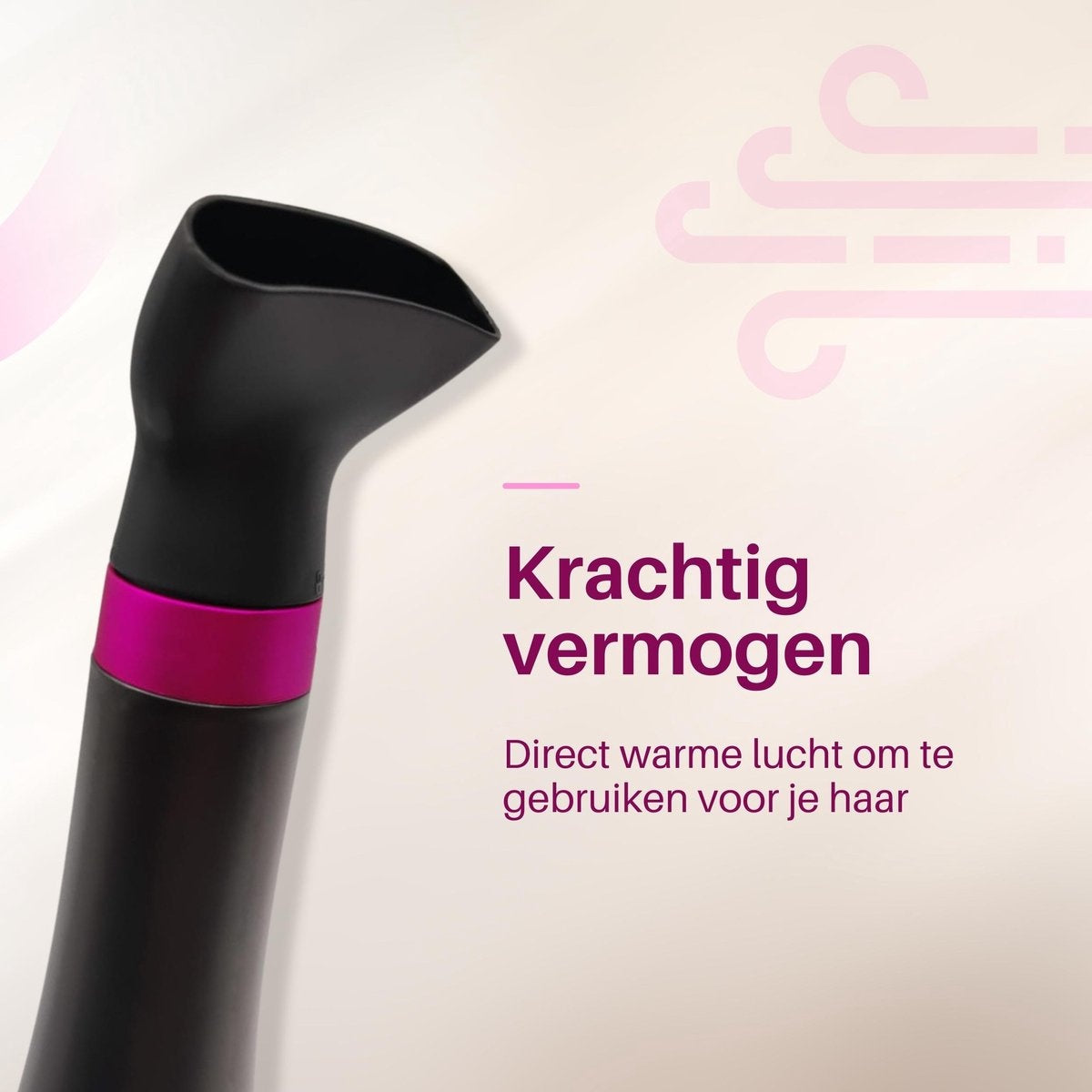 Fineza - Bürstenset für Haartrockner - Schwarz/Pink