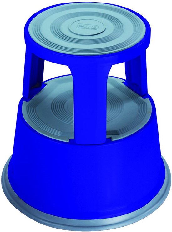 BRASQ Tritthocker Premium Blau - Kapazität 150 kg - Tritthocker - Elefantenfuß - Bürohocker - Rolltreppe - Hocker - Metall