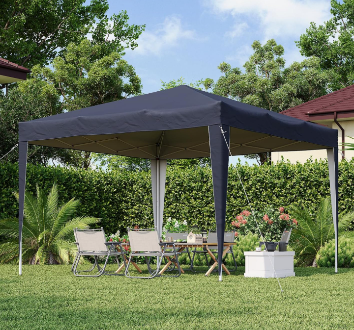 Aoxun Pop-up-Pavillon – Blau – 3 x 3 x 2,6 m – Metallgestell, inklusive Tragetasche