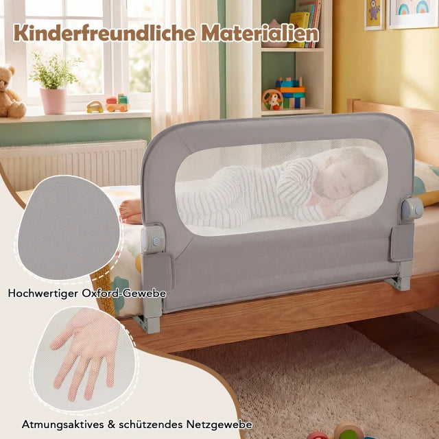 Bettgitter Coast - klappbar - verstellbar - abnehmbar - Sicherheit - Netz - grau