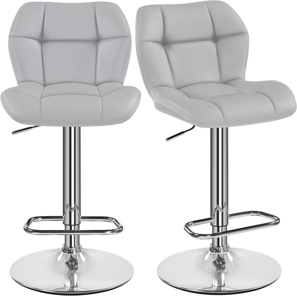 Yaheetech Barhocker, 2er-Set – Verstellbare Sitzhöhe 62,5–84,5 cm – Kunstleder