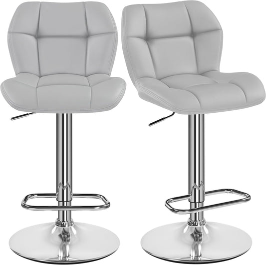Yaheetech Barhocker, 2er-Set – Verstellbare Sitzhöhe 62,5–84,5 cm – Kunstleder