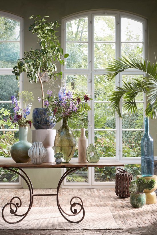 Mica Decorations Jay Vase - L19 x B11 x H25 cm - Glas - Hellgrün