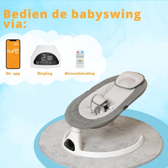 Moxica - elektrische Babyschaukel - Electrical Bouncer - hellgrau