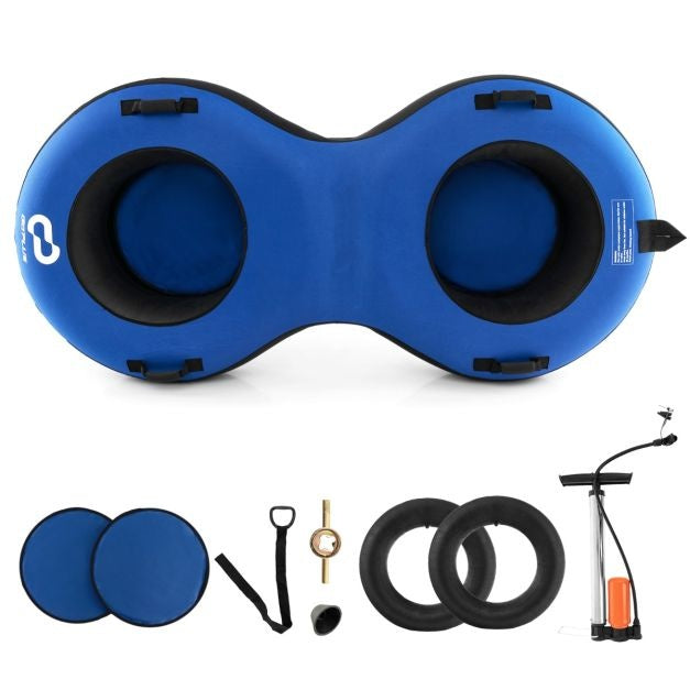 Coast 2-Sitzer-Schneeschlitten - 200 cm - Mit Kordelzug - Blau