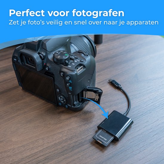 Nuvance SD Kartenleser - SD Kartenleser USB C - Kartenleser - inkl. Usb & 8-Pin Konverter - Speicherkartenleser Micro SD - Schwarz