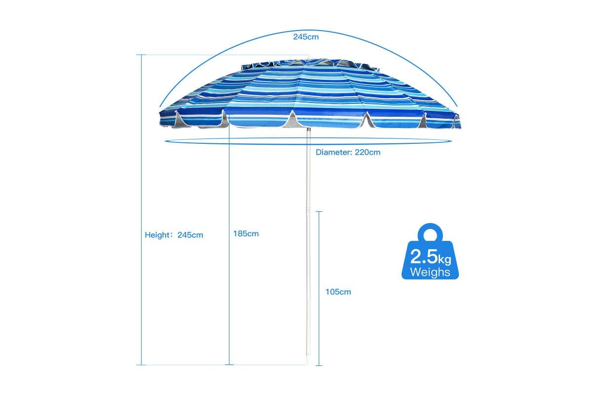 Coast Sonnenschirm - 245cm - Blau
