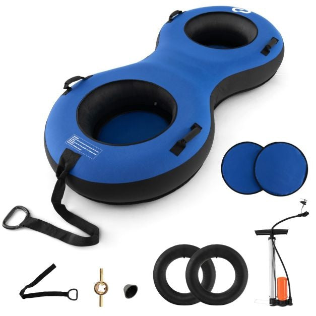 Coast 2-Sitzer-Schneeschlitten - 200 cm - Mit Kordelzug - Blau