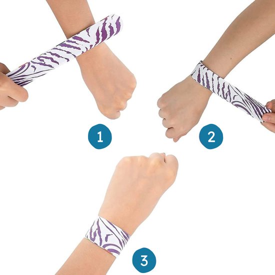 Partizzle 48x Slap Bracelets Kit - Slap on Bracelet / Click Bracelets - Slap Bracelet Breakout Gifts - Graduation Bracelet Treat Gifts - For Kids