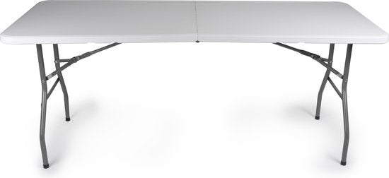 Campingtisch zusammenklappbar - Gartentisch Kunststoff - 180x74x74cm - bis zu 6 Personen - Weiß