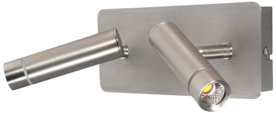 Wandleuchte Volari 4713ST aus Stahl, 2-flammig, mit dreh- und neigbaren Leuchtenköpfen – Steinhauer